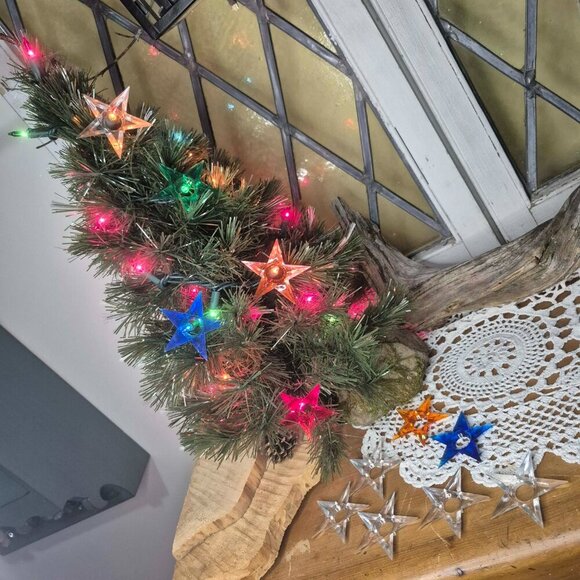 12 Vintage Christmas Plastic Star Light Reflectors - Picture 4 of 7